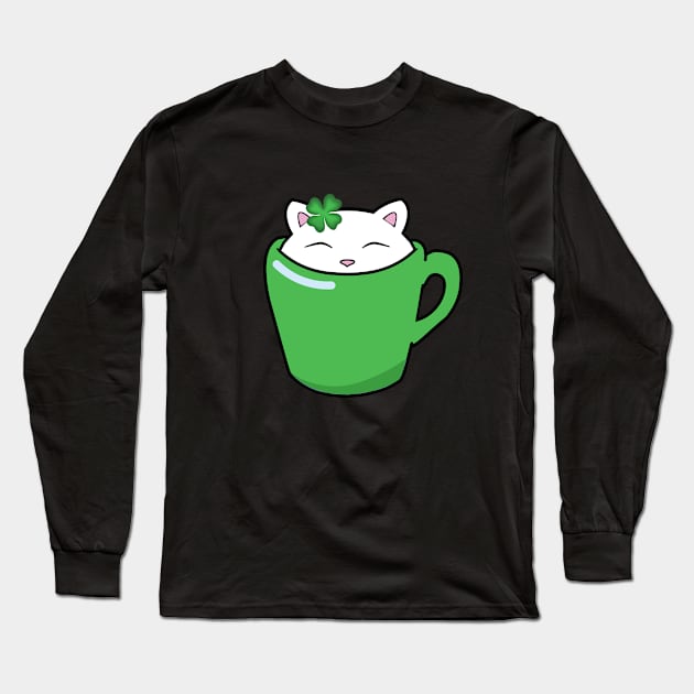 Cute St Patrick's day cat Long Sleeve T-Shirt by Purrfect